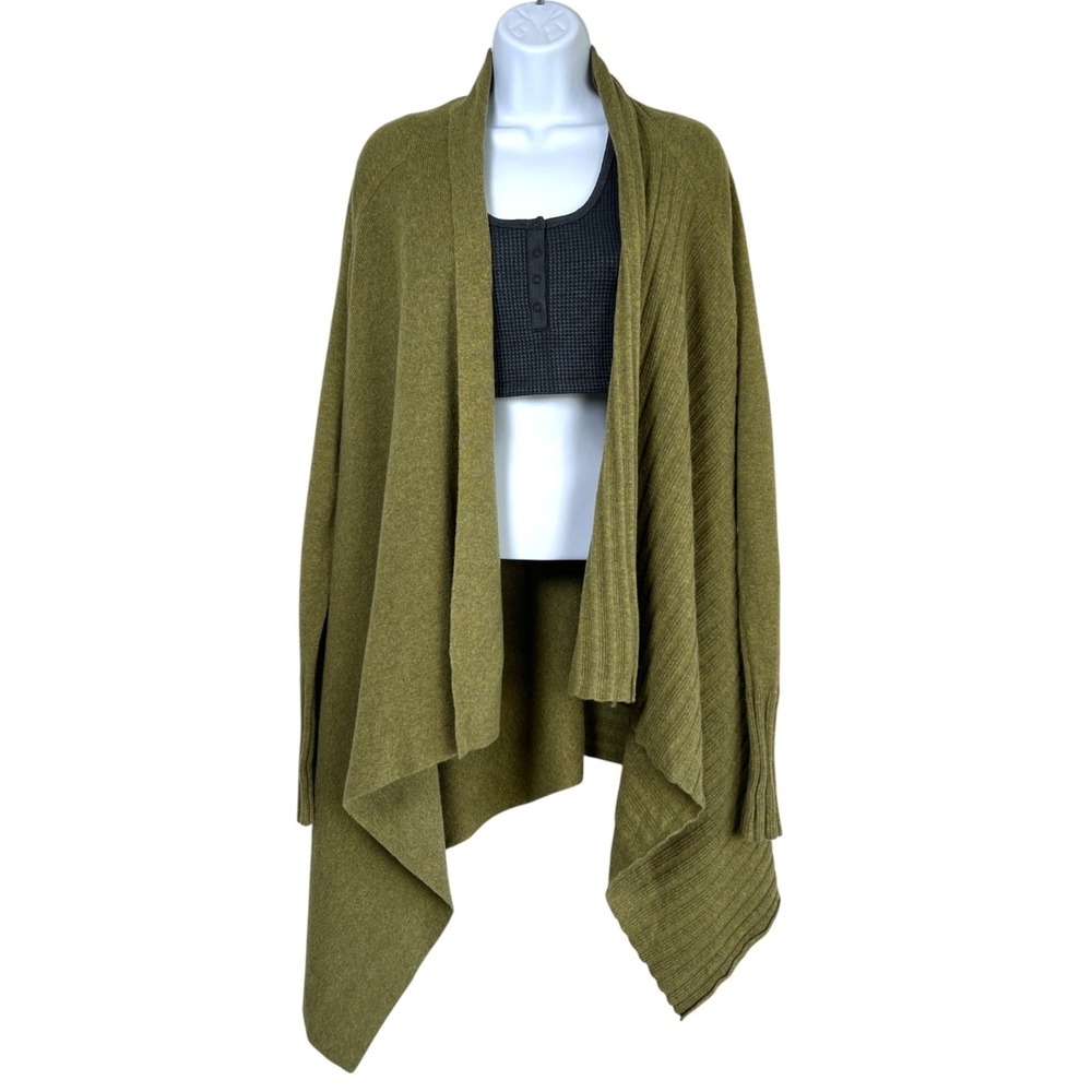 Evolution by Cyrus Cashmere Asymmetrical Hem Open Cardigan Size M Quiet‎ Luxury
